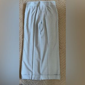 LAURA PETITES | 10 | wide leg dress pants grey with white trim front zipper,